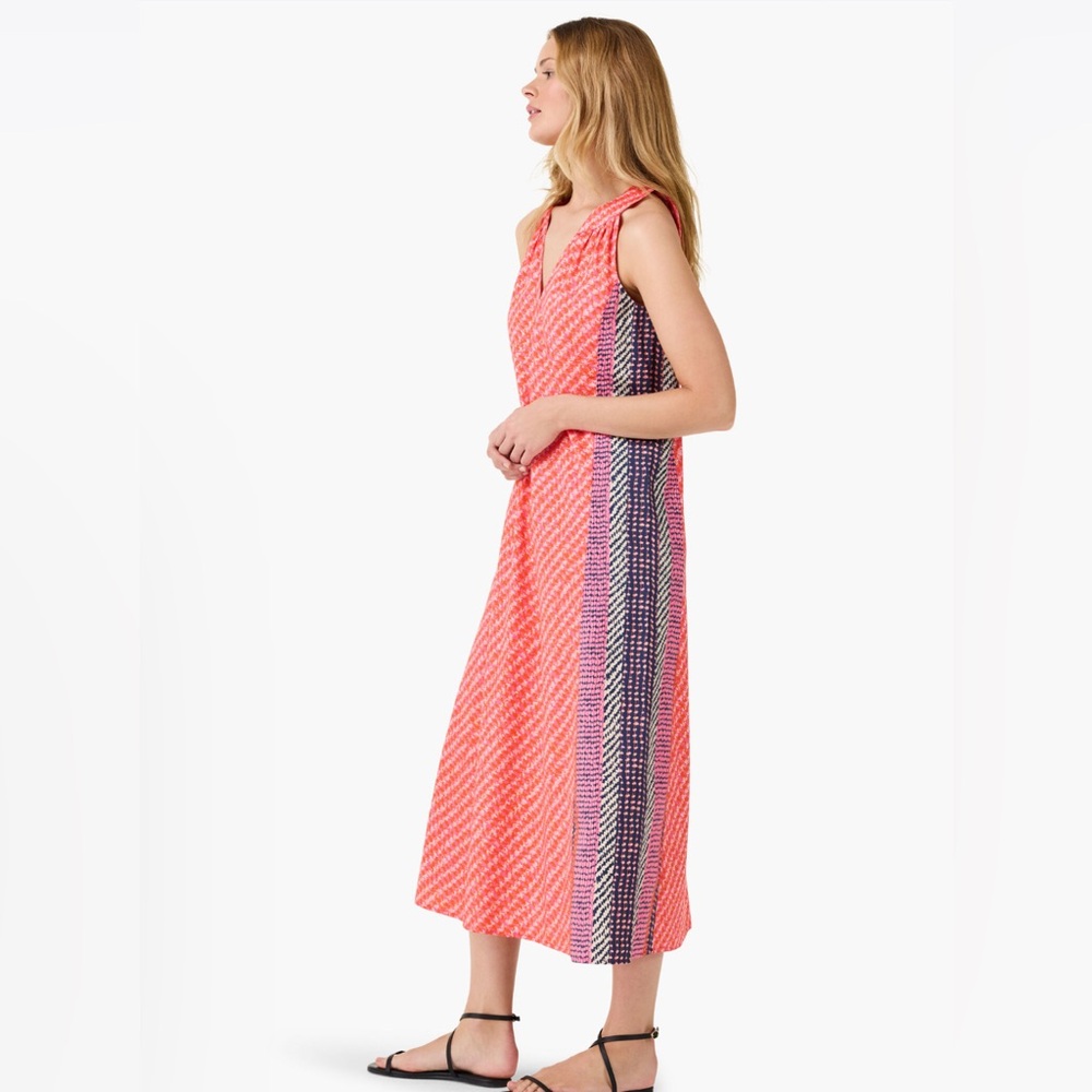 NIC+ZOE Coral and Purple Midi Dress